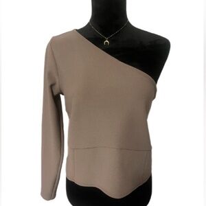 Abercrombie & Fitch Asymmetrical Tan Blouse